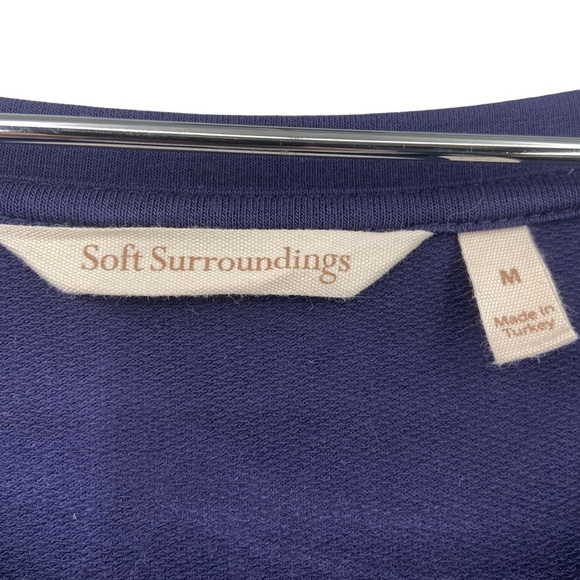 Soft Surroundings Long Sleeve Scoop‎ Neck Top Size Medium Women's Navy Blue - Picture 5 of 11